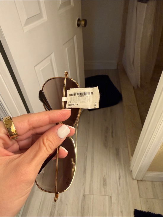 Ray-Ban Women’s Gold Frame Sunglasses with Brown Gradient Lenses